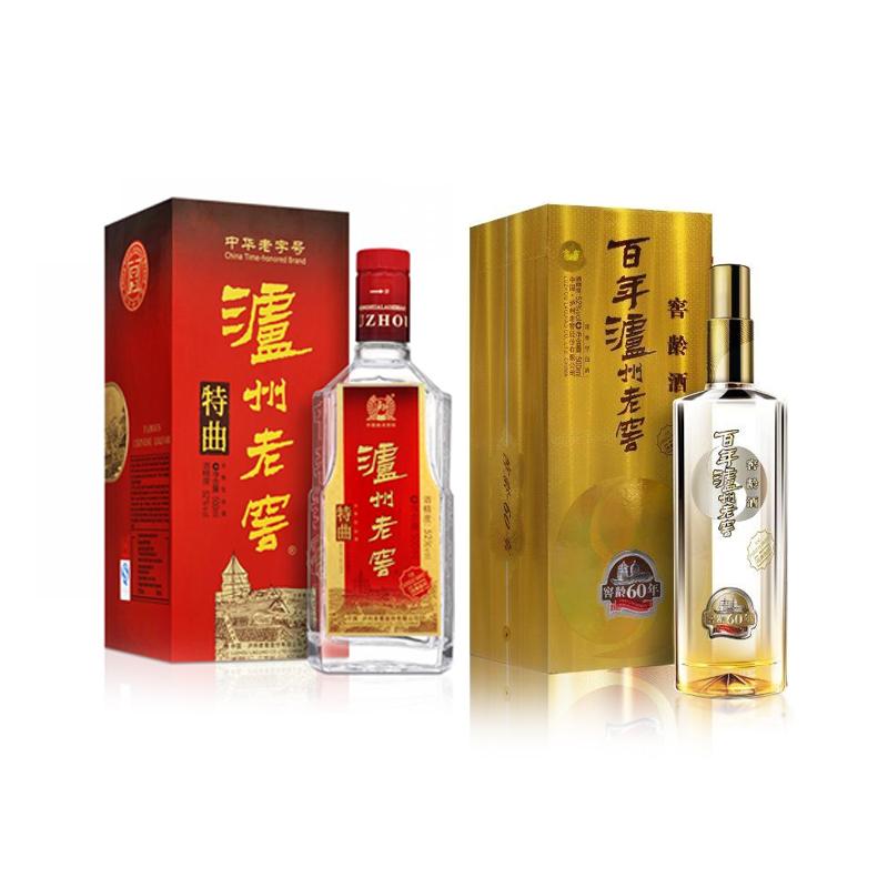 【优惠组合装】泸州老窖 窖龄60年500ml+特曲500ml 优惠组合装白酒