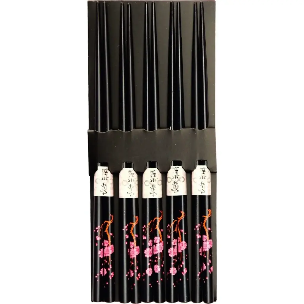 【München】樱花筷子 Essstäbchen Japanisch Schwarz 5 Paar Set
