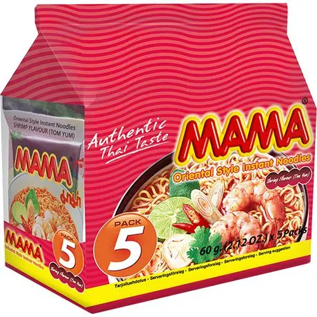 【München】Mama 冬阴功面 5联包 Instantnudeln Garnelen TomYum 5er-Pack 5X60g