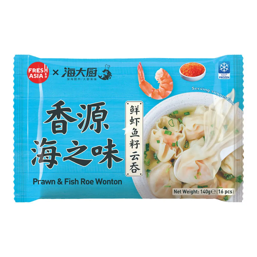 【München】香源 海大厨 鲜虾鱼籽云吞 带料包 Wontons mit Garnelen & Fischrogen 140g