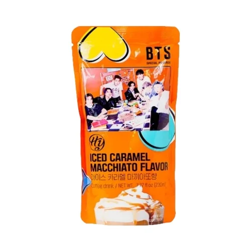 【München】HY BTS联名焦糖玛奇朵风味冰咖啡饮 HY Iced BTS Karamell Macchiato Getränk 230ml
