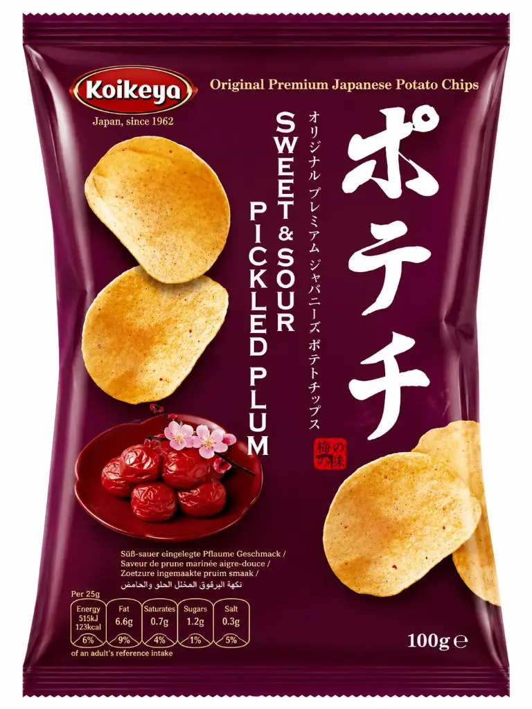 【München】Koikeya 薯片 酸梅味 Koikeya Chips mit Salzpflaumenessig 100g