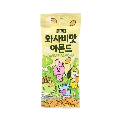 【München】BT21联名款杏仁 芥末味 BT21 Mandel-Schokoladenriegel Wasabigeschmack 30g