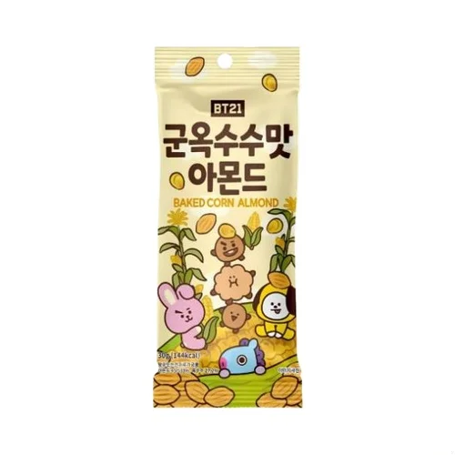 【München】BT21联名款杏仁 烤玉米味 BT21 Mandel-Schokoladenriegel Röstmaisgeschmack 30g