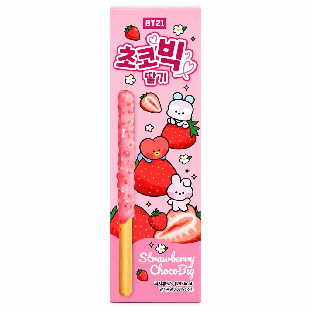 【München】BT21联名款巧克力饼干棒 草莓味 BT21 Schokoladen-Keksstange Erdbeergeschmack 57g